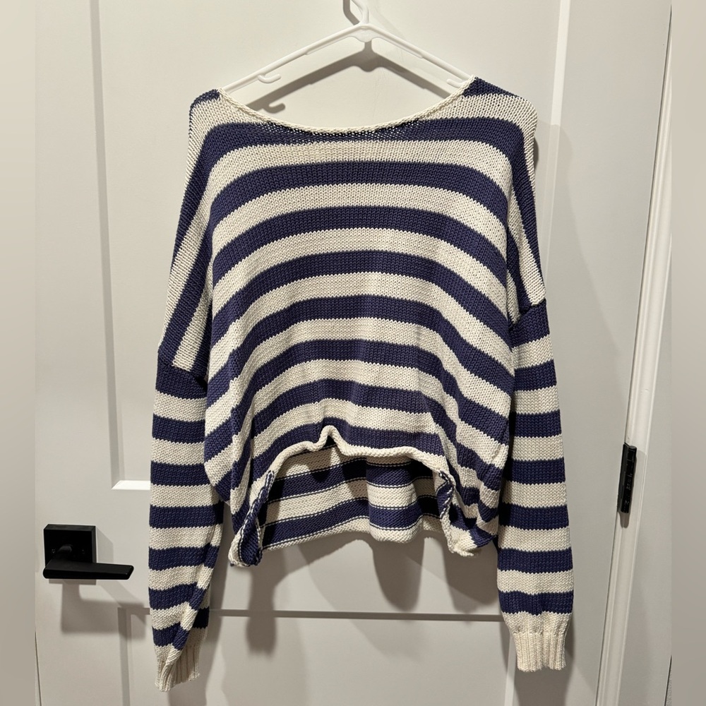 Blue and White Striped Sweater